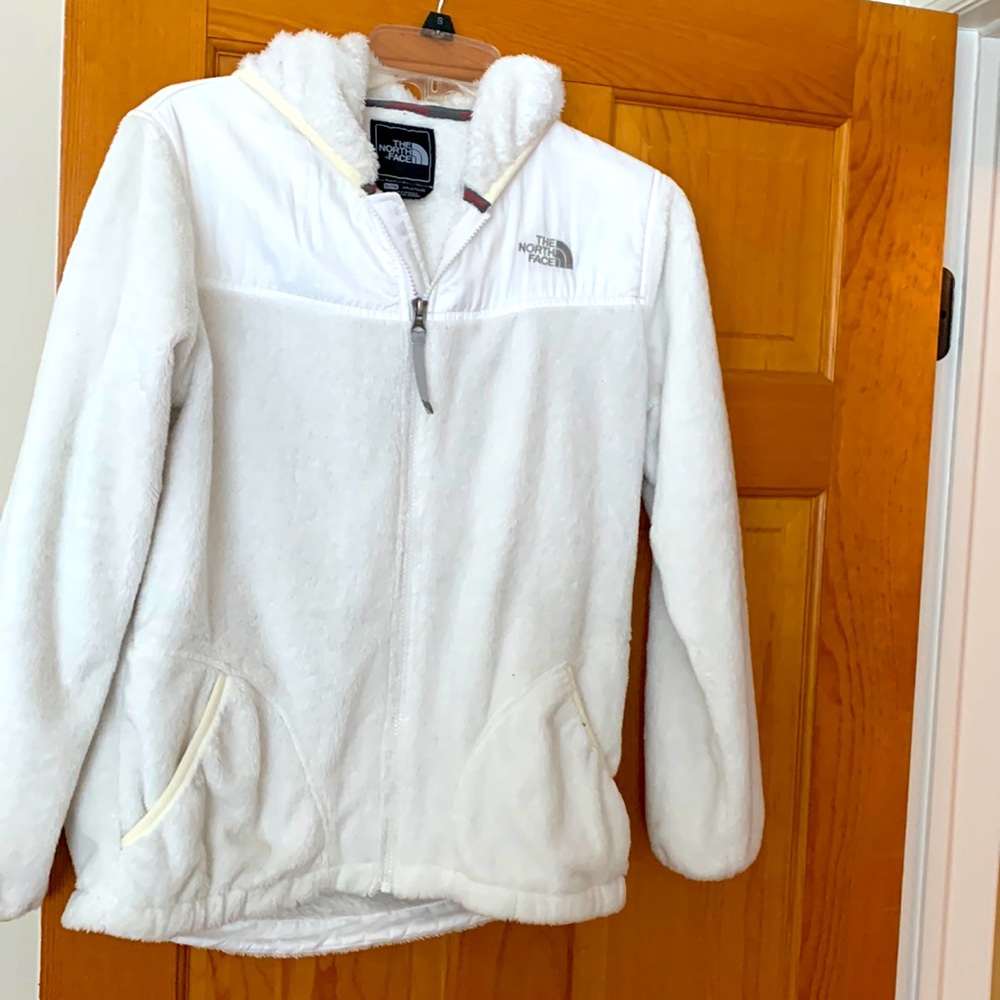 Full zip fleece jacket with hood by the North Face